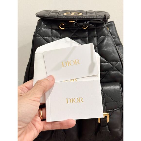 Christian Dior Caro Macrocannage Lambskin Medium Backpack Black - Picture 13 of 14